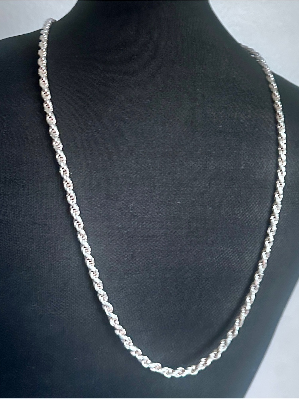 Vintage 925 Sterling Silver Diamond Cut Rope Chain 30” 5mm Heavy 55 Gram Italy
